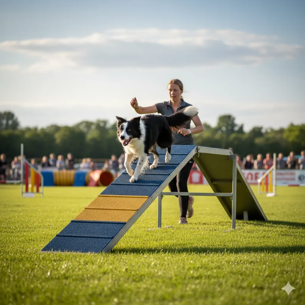 Un giudice di gara osserva un percorso di Agility, simbolo del regolamento e delle competizioni.
